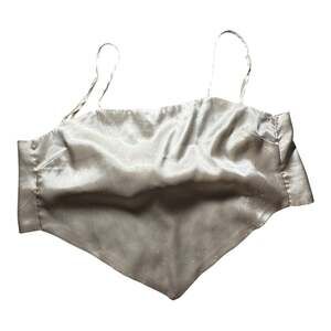 Satin Handkerchief Scarf Tie-Back Crop Top